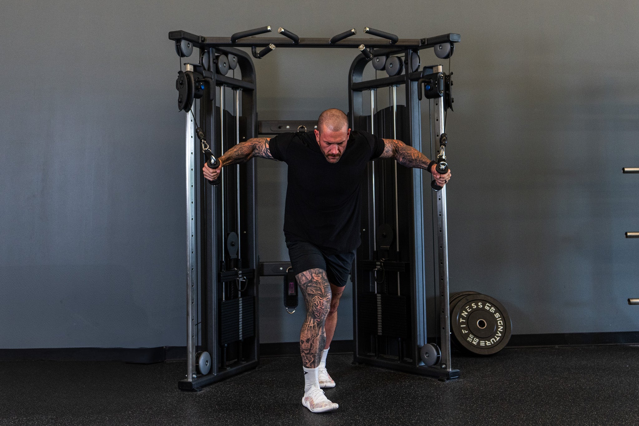 Author in the garage gym